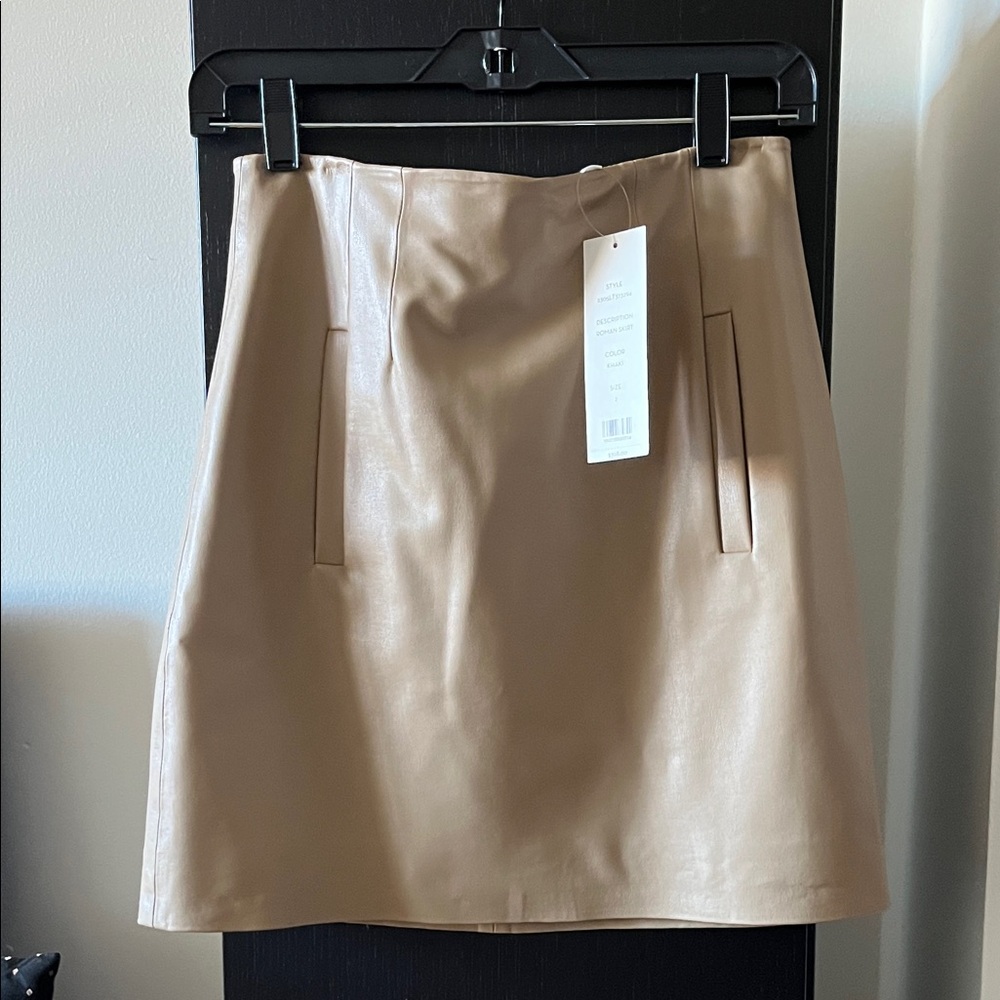 Roman Faux Leather Skirt in "Mustard" by Veronica Beard